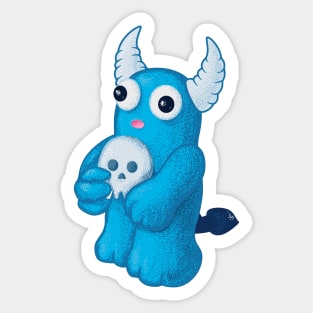 Creepy Cute Blue Demon Sticker